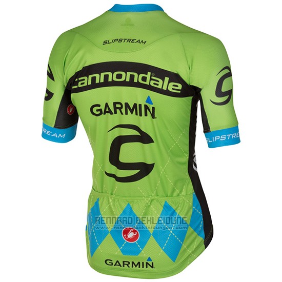 2017 Fahrradbekleidung Cannondale Grun und Blau Trikot Kurzarm und Tragerhose